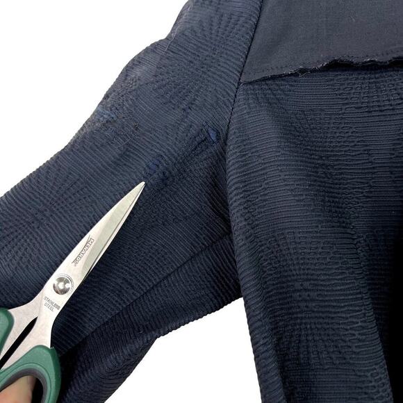 MARNI Brocade Textured Navy Trench Jacket Navy Blue Snap Button Mid Length 40 - Picture 7 of 12